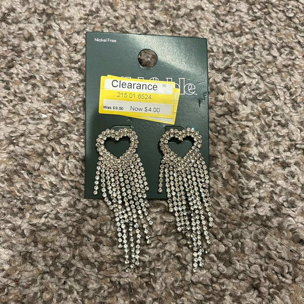 heart-shaped dangle earrings